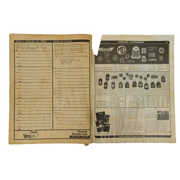 Victoria British Ltd MG Owners Parts Catalog MG.1 July 1984 First Printing - Picture 8 of 14